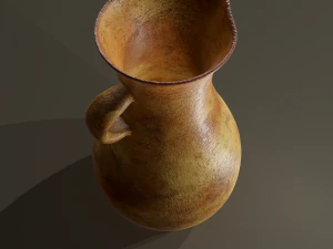 Ancient terracotta spouted vase 3D Model