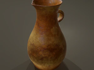 Ancient terracotta spouted vase 3D Model