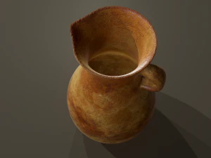 Ancient terracotta spouted vase 3D Model