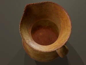 Ancient terracotta spouted vase 3D Model