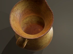 Ancient terracotta spouted vase 3D Model