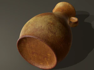 Ancient terracotta spouted vase 3D Model