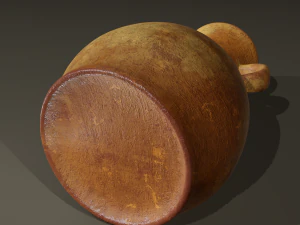 Ancient terracotta spouted vase 3D Model