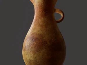 Ancient terracotta spouted vase 3D Model