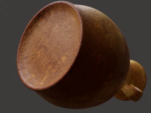 Ancient terracotta spouted vase 3D Model