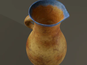 Ancient terracotta spouted vase 3D Model