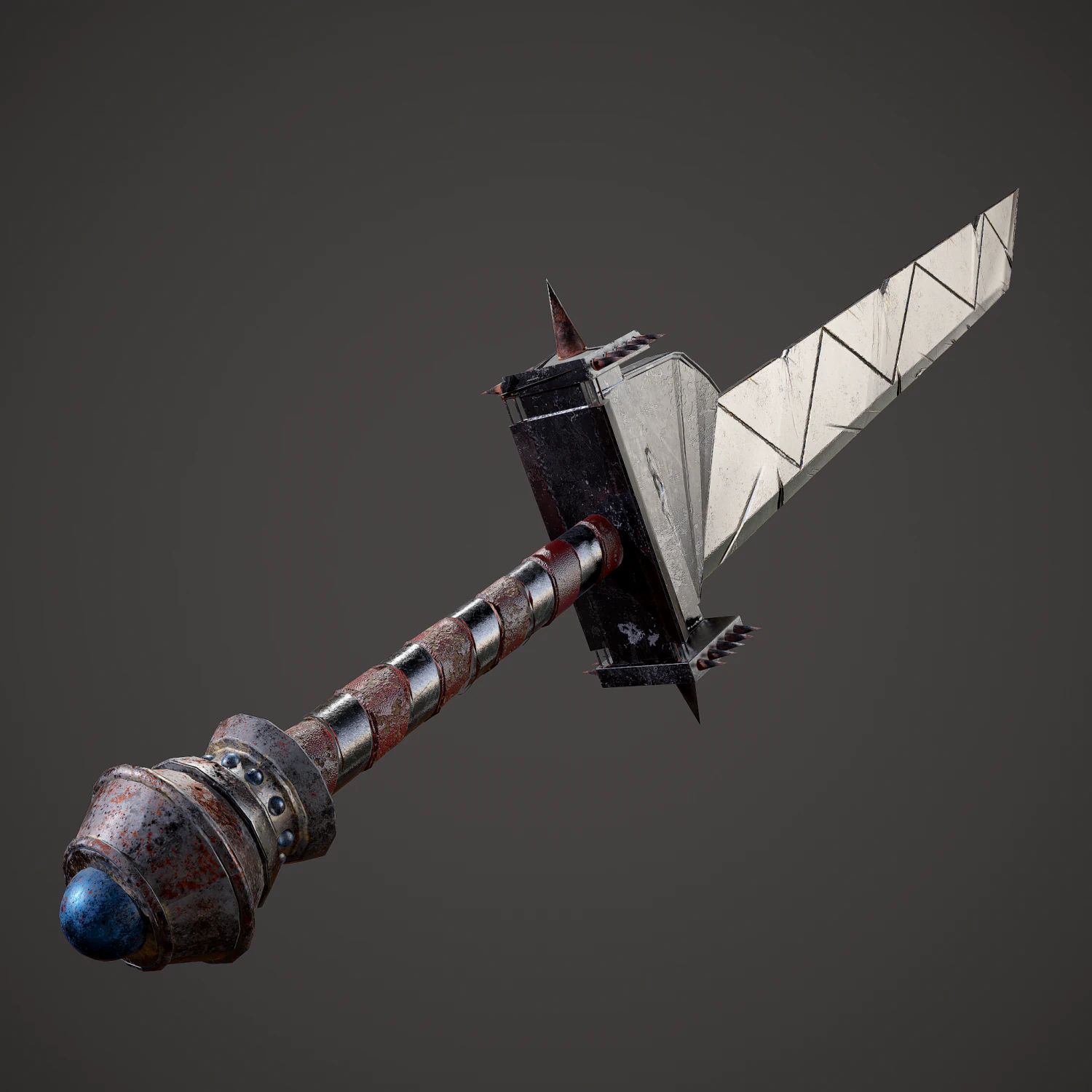 Spiked fantasy sword 3D Model .c4d .max .obj .3ds .fbx .stl .blend