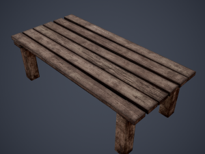 Tavern table and stools 3D Модель