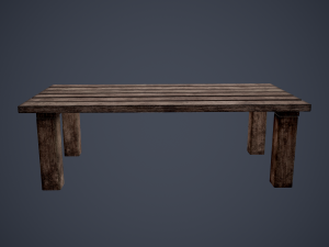 Tavern table and stools 3D Модель