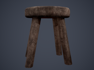 Tavern table and stools 3D Модель