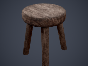 Tavern table and stools 3D Модель