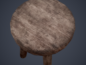 Tavern table and stools 3D Модель