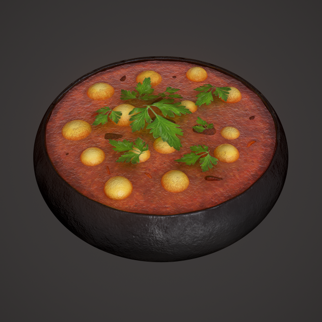 Medieval tavern soup 3D मॉडल .c4d .max .obj .3ds .fbx .stl .blend 