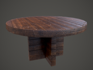Medieval tavern round table 3D Model