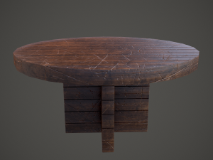 Medieval tavern round table 3D Model