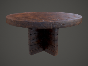 Medieval tavern round table 3D Model