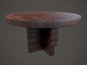 Medieval tavern round table 3D Model