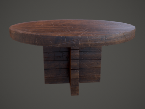 Medieval tavern round table 3D Model