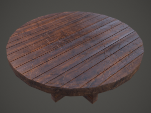 Medieval tavern round table 3D Model