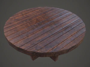 Medieval tavern round table 3D Model