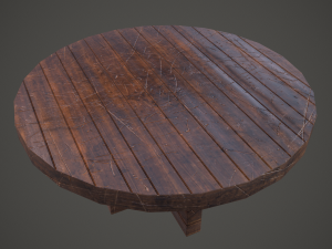 Medieval tavern round table 3D Model
