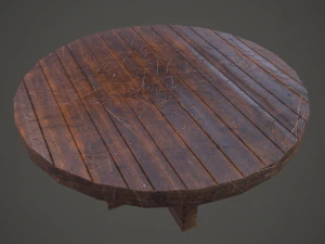 Medieval tavern round table 3D Model