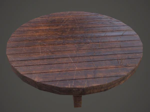Medieval tavern round table 3D Model