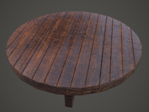 Medieval tavern round table 3D Model