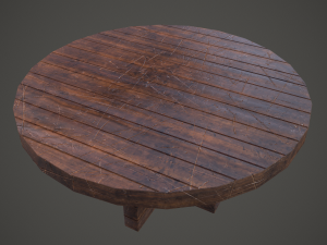 Medieval tavern round table 3D Model