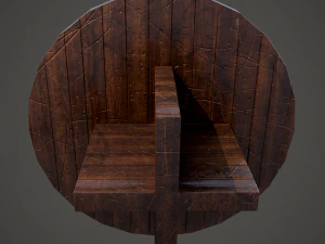 Medieval tavern round table 3D Model