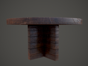 Medieval tavern round table 3D Model