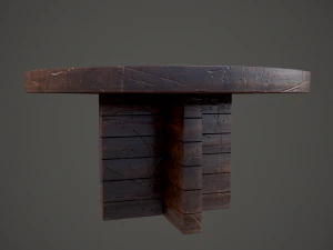 Medieval tavern round table 3D Model