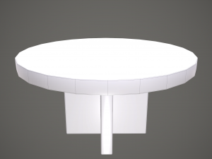 Medieval tavern round table 3D Model