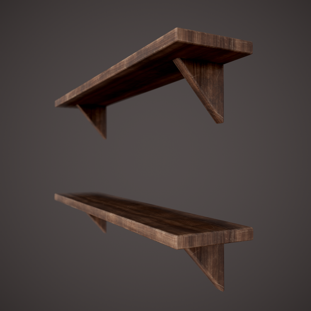 Medieval tavern shelf Modello 3D .c4d .max .obj .3ds .fbx .stl .blend 