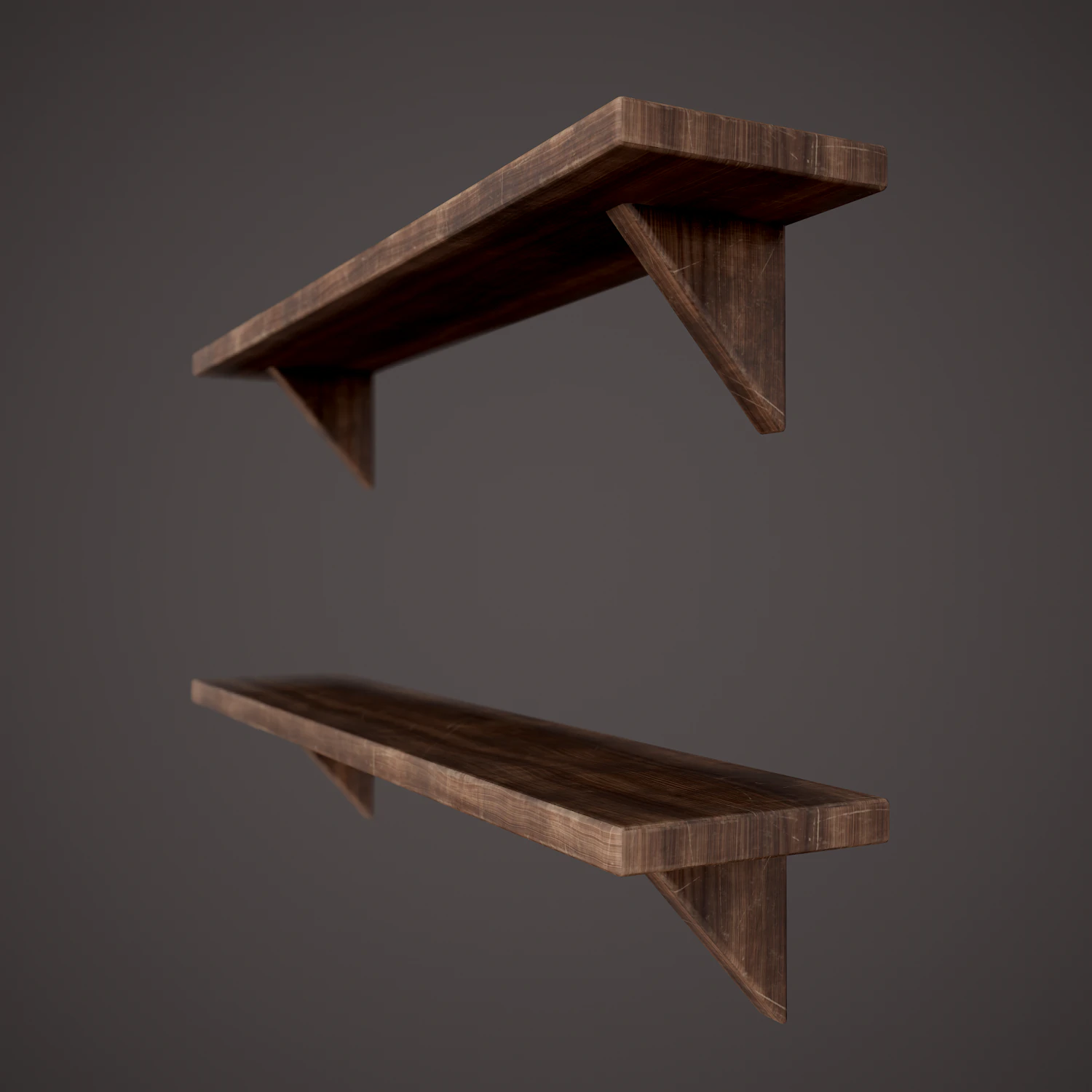 Medieval tavern shelf 3D Model .c4d .max .obj .3ds .fbx .stl .blend 