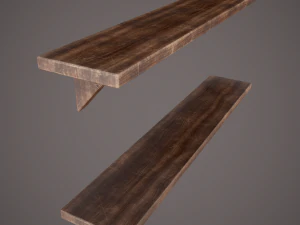 Medieval tavern shelf 3D Model