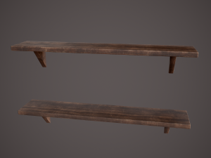 Medieval tavern shelf Modello 3D