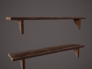 Medieval tavern shelf Modello 3D