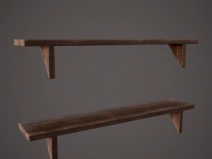 Medieval tavern shelf 3D Model