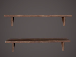 Medieval tavern shelf 3D Model