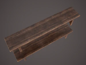 Medieval tavern shelf 3D Model