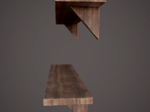 Medieval tavern shelf 3D Model