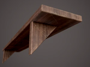 Medieval tavern shelf 3D Model