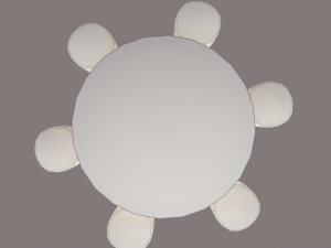 Round table with seats Modello 3D