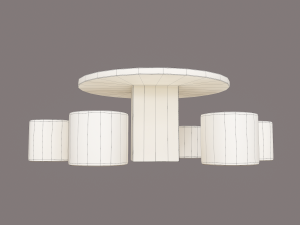 Round table with seats Modello 3D