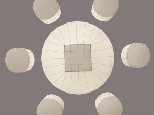 Round table with seats 3D Model
