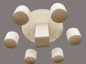 Round table with seats Modello 3D