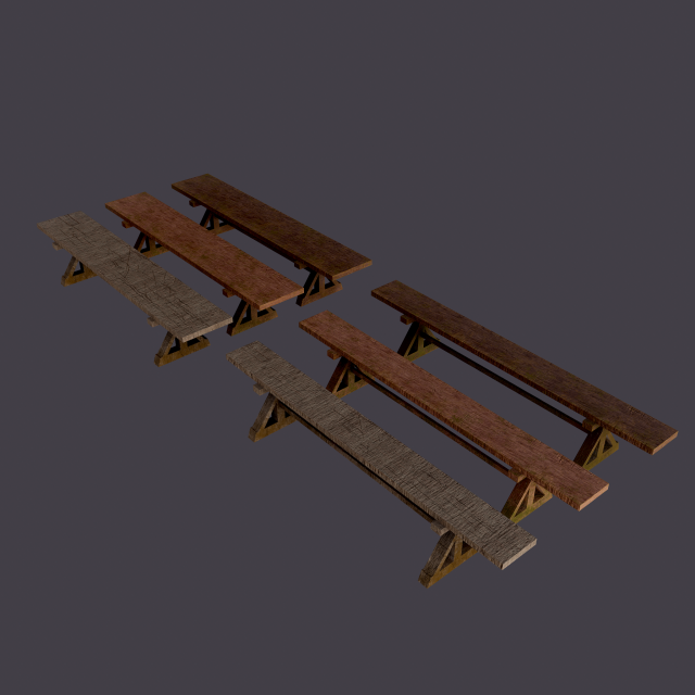 Wooden tables wide and thin Modèle 3D .c4d .max .obj .3ds .fbx .stl .blend 