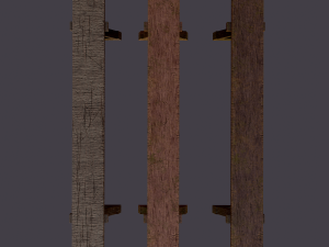 Wooden tables wide and thin Modèle 3D
