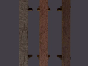 Wooden tables wide and thin 3D Model
